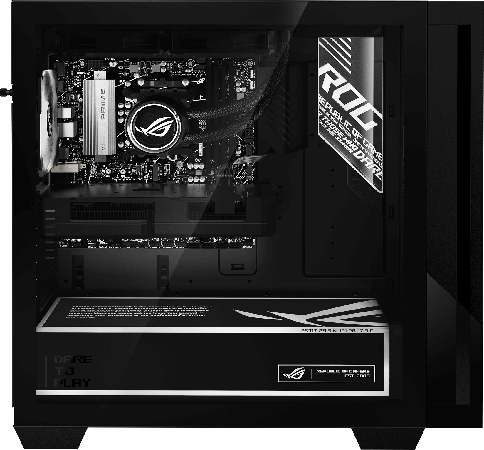 Showing an RGB-illuminated G700 desktop, being a profile view.