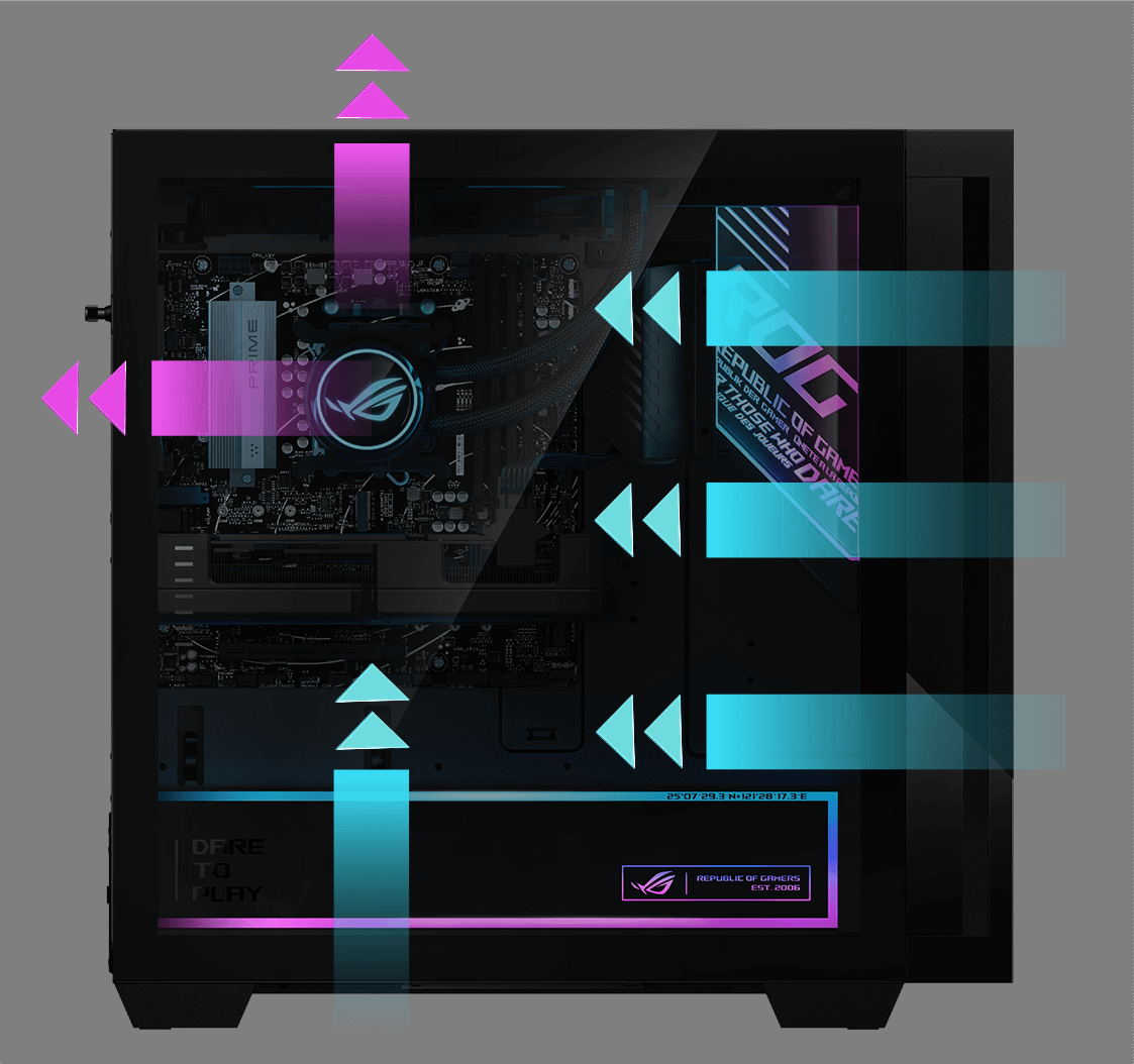 A diagram illustrating the machine’s airflow patterns.